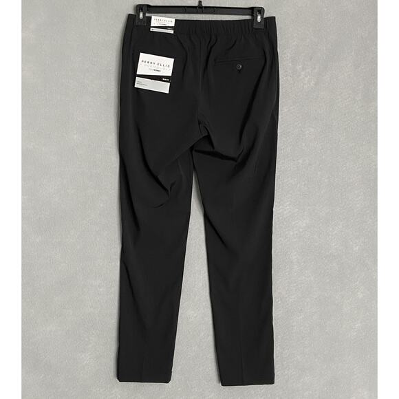 Perry Ellis Men's Medium Techworks Pant Slim Fit Stretch Drawstring Black NEW - Picture 5 of 11